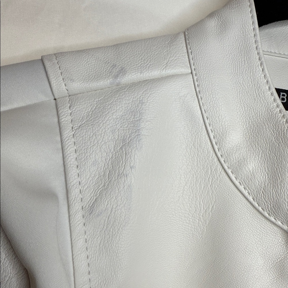 Baccini Women's Cream Faux Leather Jacket - Picture 5 of 5